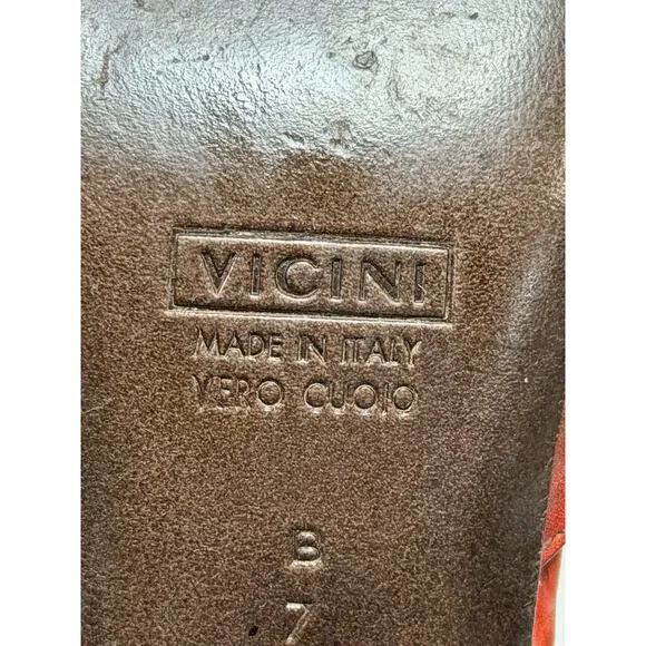 Vtg Giuseppe Zanotti Vicini Jeweled Red Leather Slingback Heels Italy 7B Medium - Picture 8 of 16